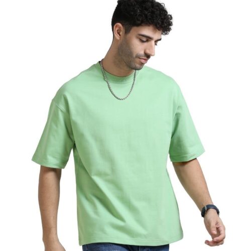 Casual Comfort: Oversized Plain Green T-Shirt