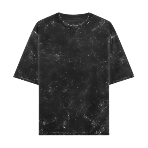 ACID WASH OVERSIZE T SHIRT-(BLACK)