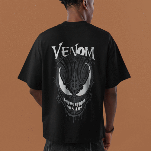 Venom Oversized Black Tees for Men