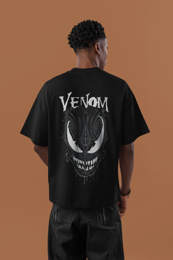 Venom Oversized Black Tees for Men